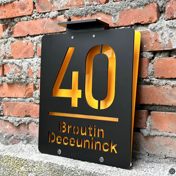 Plaque Lumineuse avec Panneau Solaire et Numéros Personnalisés 50 cm