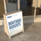 Chevalet Stop Trottoir Sans Fil Personnalisable Double Face, Rechargeable - MEL01