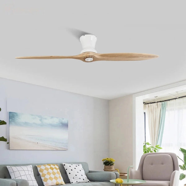 Ventilateur de Plafond en Bois Silencieux avec ou sans Lumière 152 cm - QUIRKO