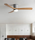 Ventilateur de Plafond Silencieux, Réversible en Bois avec Lumière et Télécommande - BORÉO