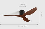 Ventilateur de Plafond avec Télécommande, Réversible, Silencieux en Plastique ABS Ø113 et Ø132 cm style Industriel - HUBOT