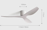 Ventilateur de Plafond avec Télécommande, Réversible, Silencieux en Plastique ABS Ø113 et Ø132 cm style Industriel - HUBOT