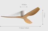 Ventilateur de Plafond avec Télécommande, Réversible, Silencieux en Plastique ABS Ø113 et Ø132 cm style Industriel - HUBOT