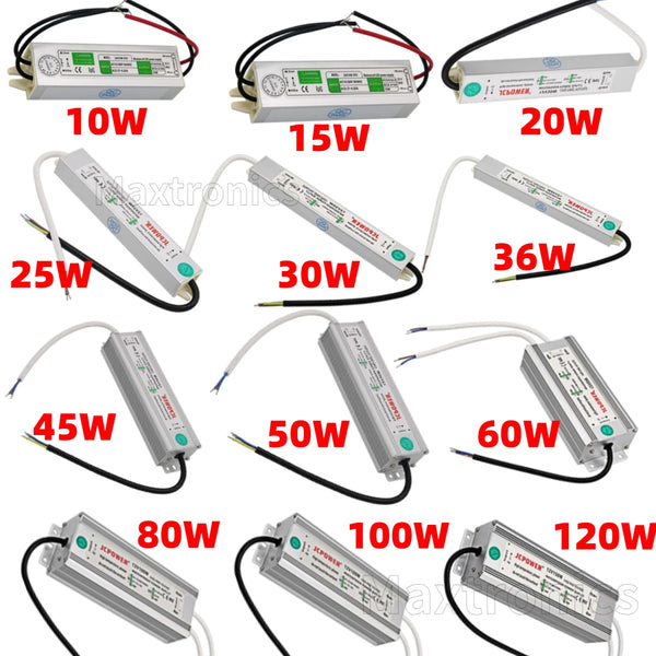 Pilote LED Étanche IP67 AC 110-220V à DC 12V/24V - 10W à 150W