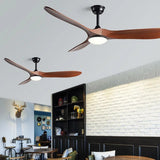 Ventilateur de Plafond en Bois Noir, Blanc Grande Taille 223 cm avec ou sans Ampoule - EXQUIO