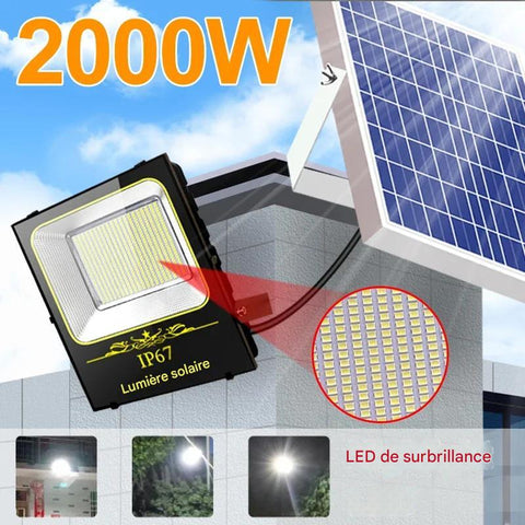 Lampe Solaire LED Extérieur IP65 Étanche 2000W, Applique Murale - DAYTONA