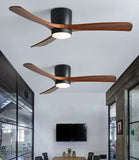 Ventilateur de Plafond Silencieux, Réversible en Bois avec Lumière et Télécommande - BORÉO