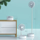 Ventilateur Sur Pied Portable et Pliable Rechargeable USB, Blanc - X200