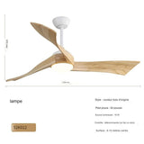 Ventilateur de Plafond DC Silencieux en Bois avec Lumière et Télécommande - SEDIO