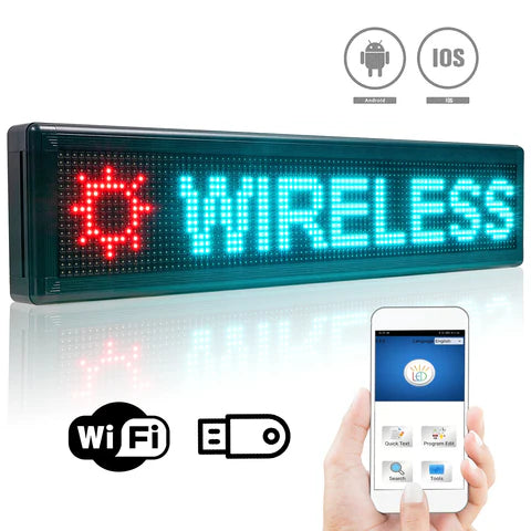 Enseigne Extérieur pour Message Défilant WIFI 200 cm P10, Afficheur Étanche