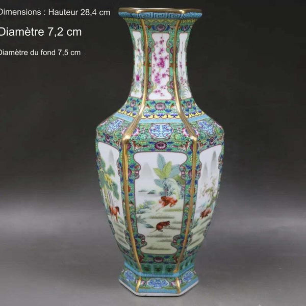 Vase Hexagonal en Céramique - Décoration Moderne pour la Maison