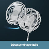 Ventilateur Sur Pied Portable et Pliable Rechargeable USB, Blanc - X200