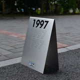 Panneau en V, Stop Trottoir À Personnaliser en Métal Miroir ou Mat pour Commerce - VP01