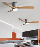 Ventilateur de Plafond Silencieux, Réversible en Bois avec Lumière et Télécommande - BORÉO