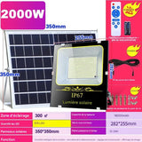 Lampe Solaire LED Extérieur IP65 Étanche 2000W, Applique Murale - DAYTONA