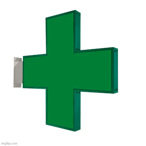 Croix de pharmacie 60 cm Double Face