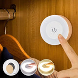 Applique murale tactile LED, veilleuse ronde de style moderne rechargeable avec USB, intensité variable pour intérieur, blanc