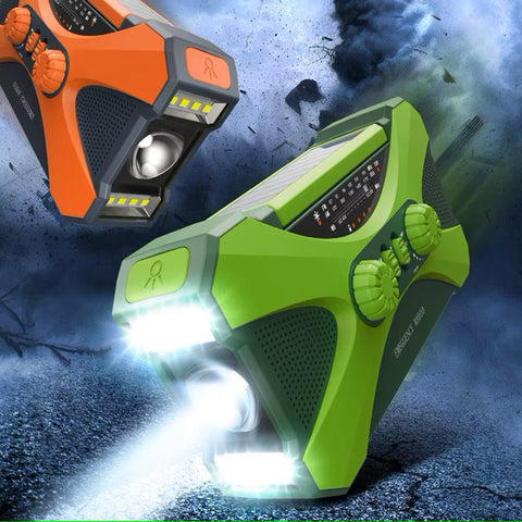 Radio d’urgence solaire 10000mAh – AM/FM/NOAA, lampe LED, chargeur USB