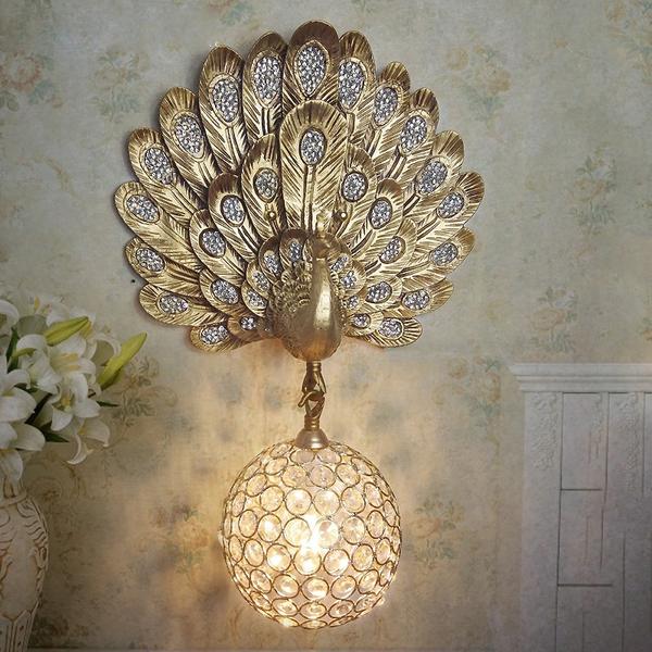 Applique Murale de Luxe en Forme de Paon