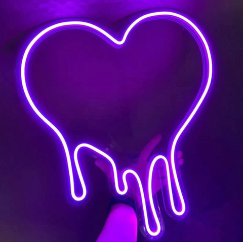 Néon Cœur Coulant LED - Melting heart