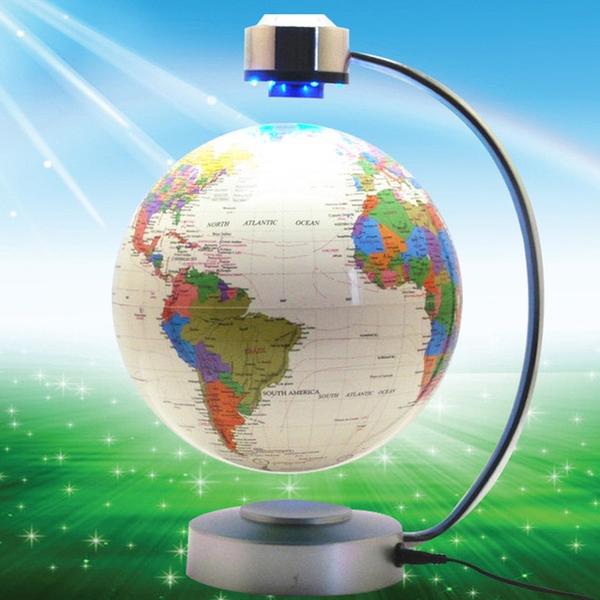 Globe Terrestre LED Levitation Magnétique 8 20cm Lumineux Flottant