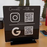 Plaque Personnalisée pour Comptoir avec Qr code pour Entreprise, Instagram, Réseaux Sociaux