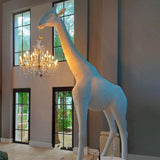 Sculpture Lumineuse de Girafe en Fibre de Verre