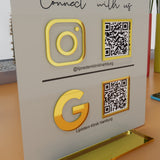 Plaque Personnalisée pour Comptoir avec Qr code pour Entreprise, Instagram, Réseaux Sociaux