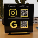 Plaque Personnalisée pour Comptoir avec Qr code pour Entreprise, Instagram, Réseaux Sociaux