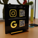 Plaque Personnalisée pour Comptoir avec Qr code pour Entreprise, Instagram, Réseaux Sociaux