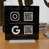 Plaque Personnalisée pour Comptoir avec Qr code pour Entreprise, Instagram, Réseaux Sociaux