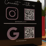 Plaque Personnalisée pour Comptoir avec Qr code pour Entreprise, Instagram, Réseaux Sociaux