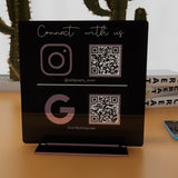 Plaque Personnalisée pour Comptoir avec Qr code pour Entreprise, Instagram, Réseaux Sociaux