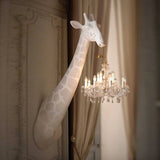 Sculpture Lumineuse de Girafe en Fibre de Verre