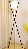 Lampadaire Trépied Moderne avec Globe en Cristal - ALINA