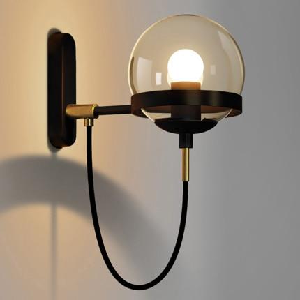 Aplique de pared moderno con bola de cristal de estilo industrial - IOUSAS