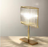 Lampe de Table Moderne en Cristal Transparent et Fer Forgé