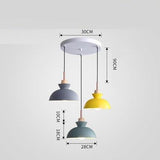 Suspensions Nordiques à LED Macarons Colorés, Base Ronde & Rectangle