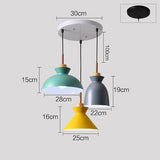 Suspensions Nordiques à LED Macarons Colorés, Base Ronde & Rectangle