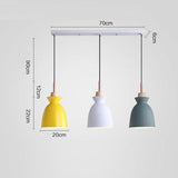 Suspensions Nordiques à LED Macarons Colorés, Base Ronde & Rectangle