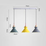 Suspensions Nordiques à LED Macarons Colorés, Base Ronde & Rectangle