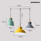 Suspensions Nordiques à LED Macarons Colorés, Base Ronde & Rectangle