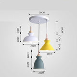 Suspensions Nordiques à LED Macarons Colorés, Base Ronde & Rectangle