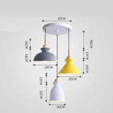 Suspensions Nordiques à LED Macarons Colorés, Base Ronde & Rectangle