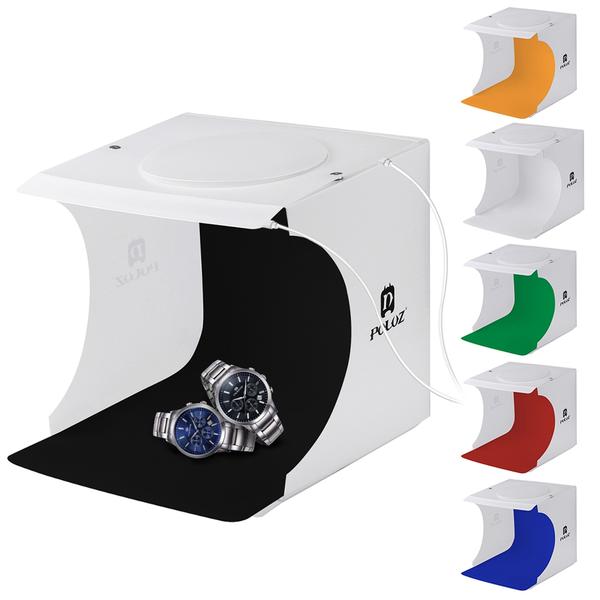 SALUTUYA Studio LED pliant Mini caisson lumineux portatif pliable pour appareil photo LED, petit SALUTUYA Studio LED pliant Mini caisson lumineux portatif pliable pour appareil photo LED, petit
