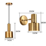 Suspension Cylindrique Mini Moderne Dorée - ALIOR