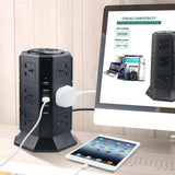 Regleta 8/12 tomas con carga USB enchufe europeo