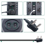 Regleta 8/12 tomas con carga USB enchufe europeo