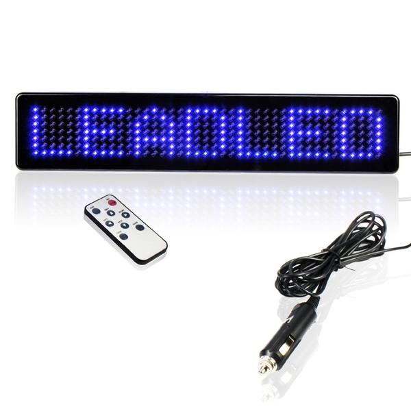 Enseigne, Panneau Publicitaire Lumineux Programmable pour Texte Défilant  23CM 12v LED | Idéal Voiture, Moto, Taxi