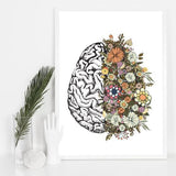 Floral Heart Anatomy Print - Flowery Brain